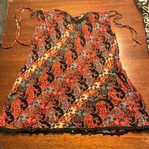 Skirt, drawstring tie on each side